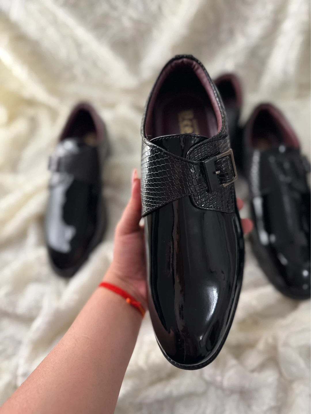 Brand new Black Leather Monk Strap Dress Shoes