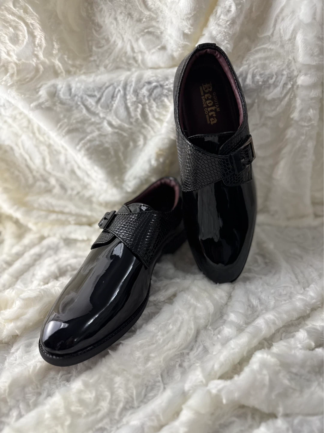 Brand new Black Leather Monk Strap Dress Shoes - photo 3