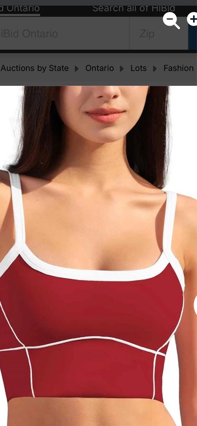 Red Sports Bra with White Trim