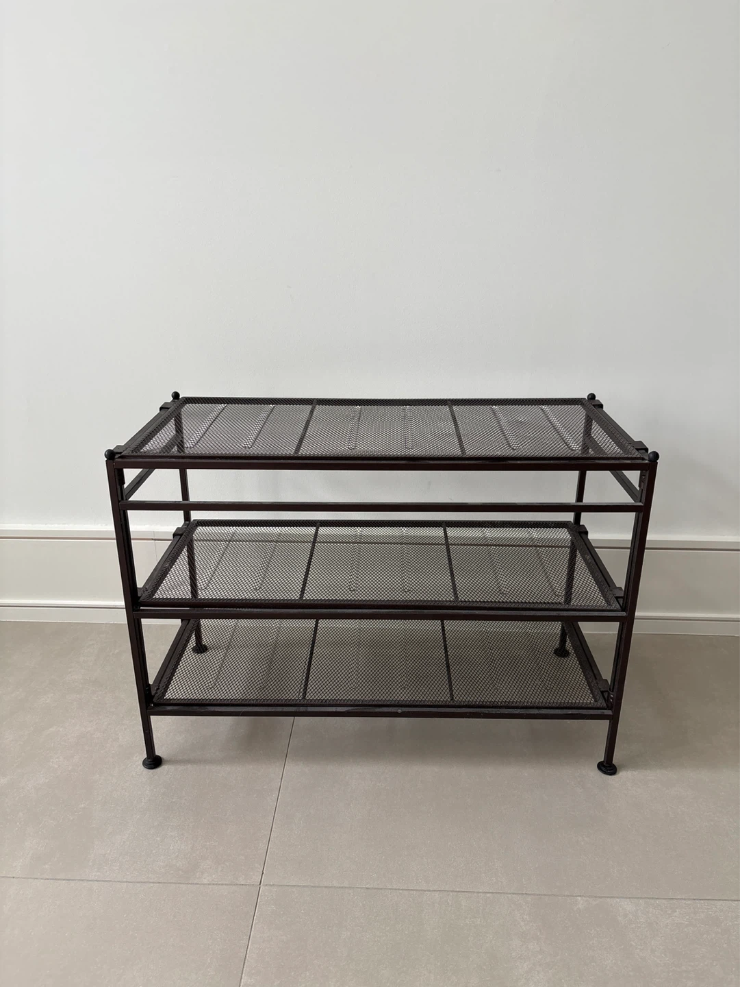 3-Tier Metal Mesh Shoe Rack