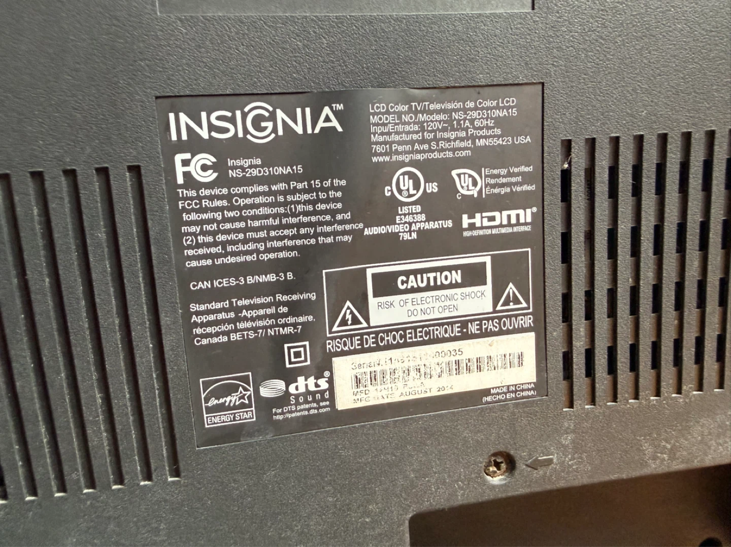 Insignia 29" LCD TV - photo 3