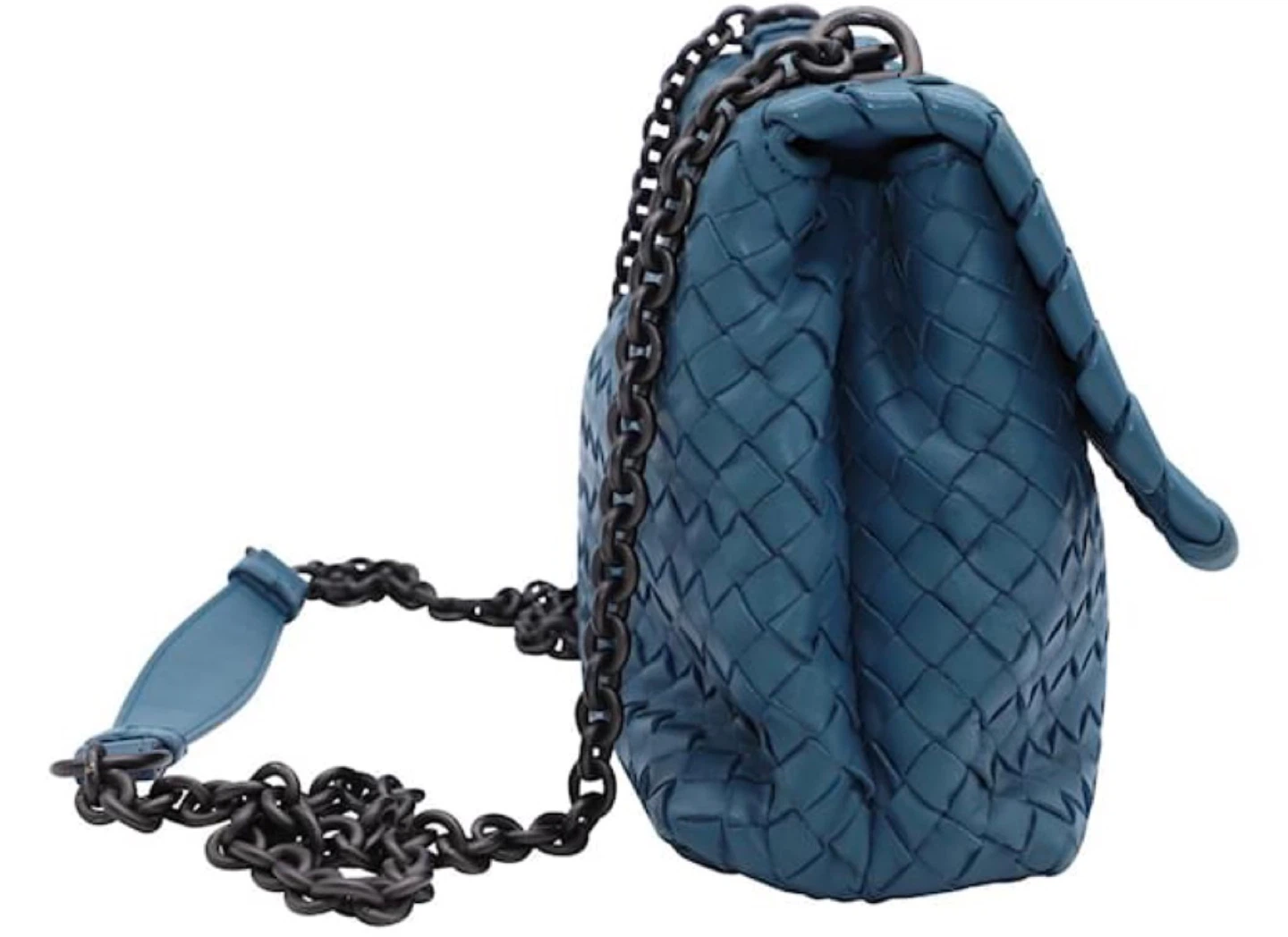 Bottega Veneta Woven Leather Chain Shoulder Bag - Blue - photo 2