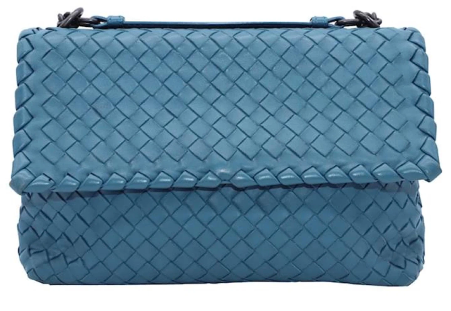 Bottega Veneta Woven Leather Chain Shoulder Bag - Blue - photo 3