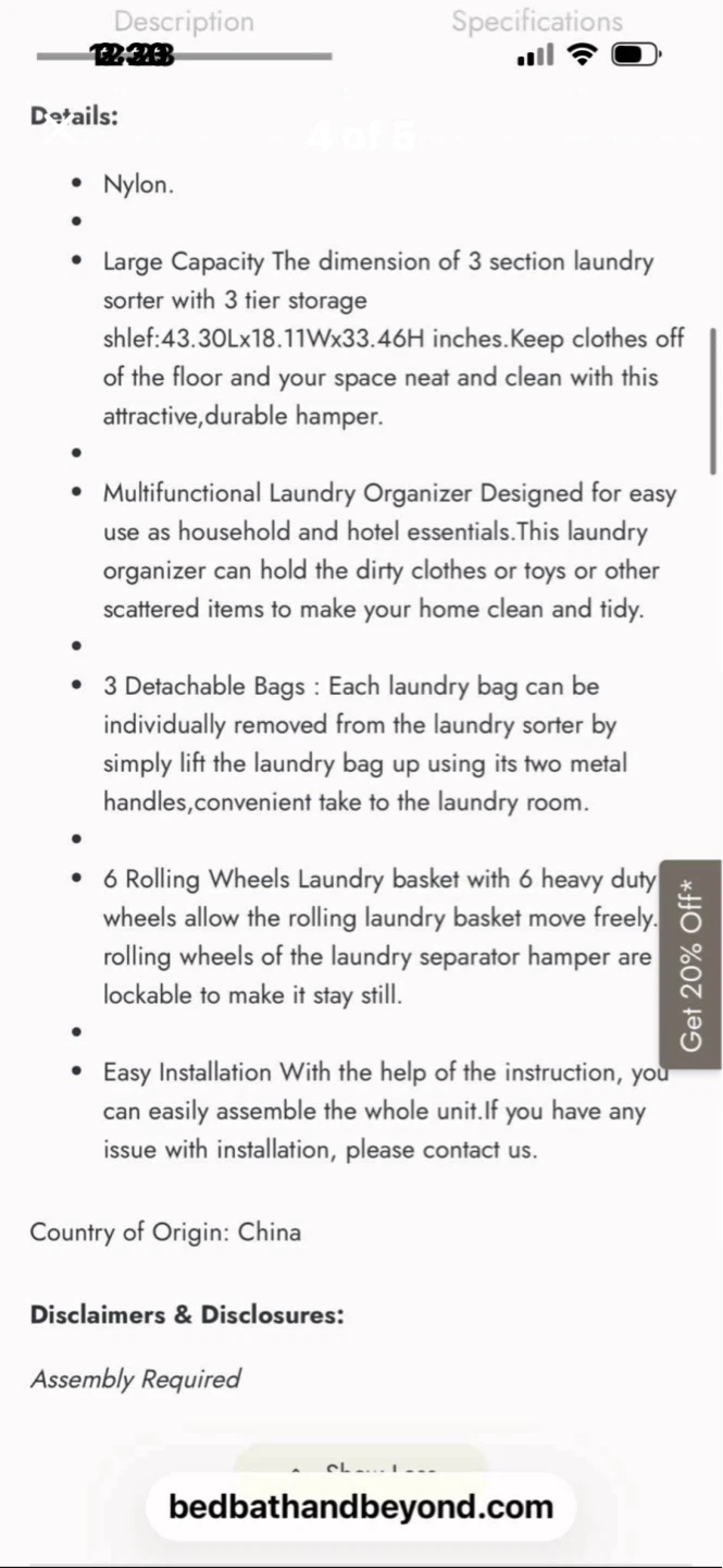 NEW 3 Bag Laundry Sorter & Shelves - photo 4