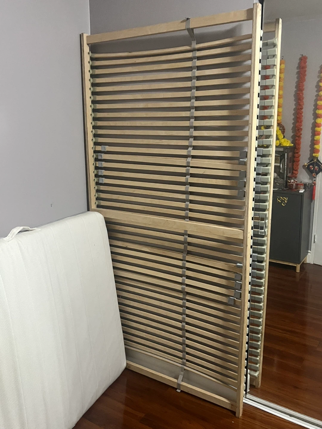 Wooden Slat Bed Frame with Mattress from IKEA - photo 2