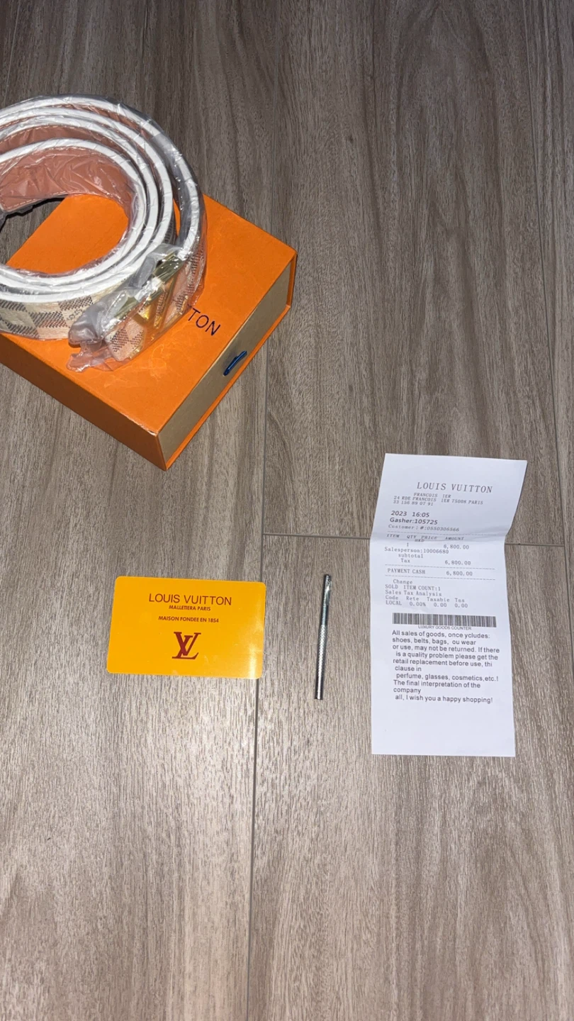 Louis Vuitton White Monogram Belt