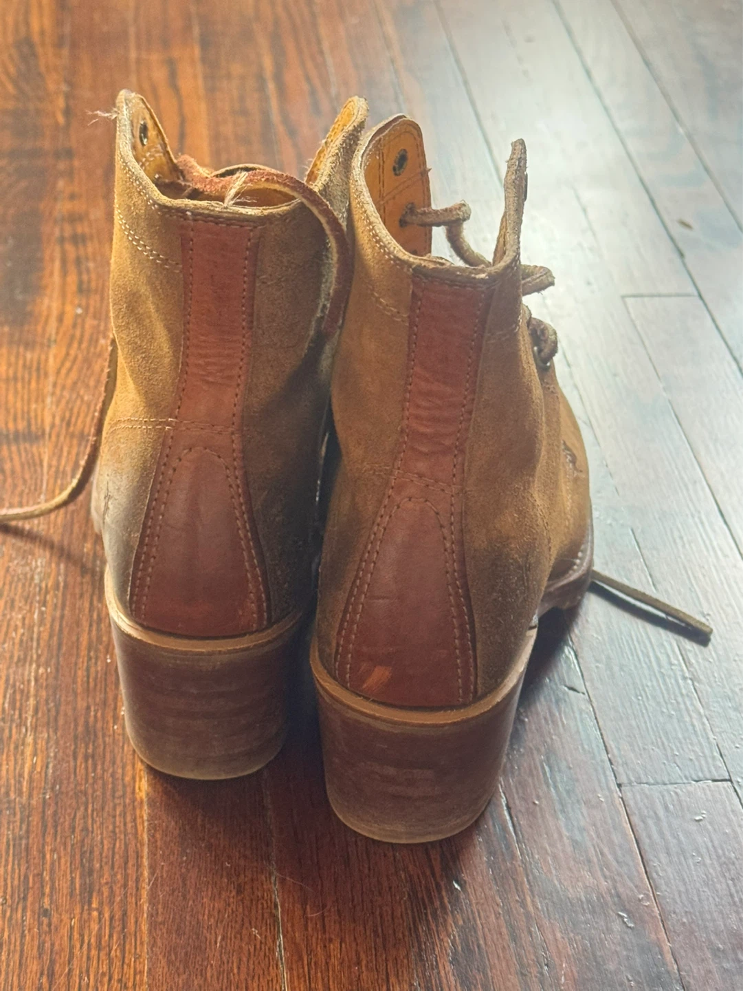 FRYE and Co Brown Frye Brown Nubuck/Suede Lace-Up Ankle Boots - photo 4