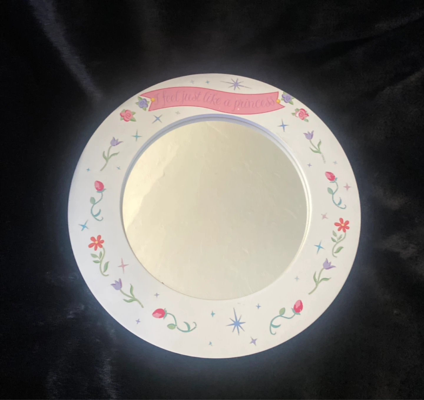 🌱 “I Feel Just Like a Princess" Floral Tabletop/Wall Mirror