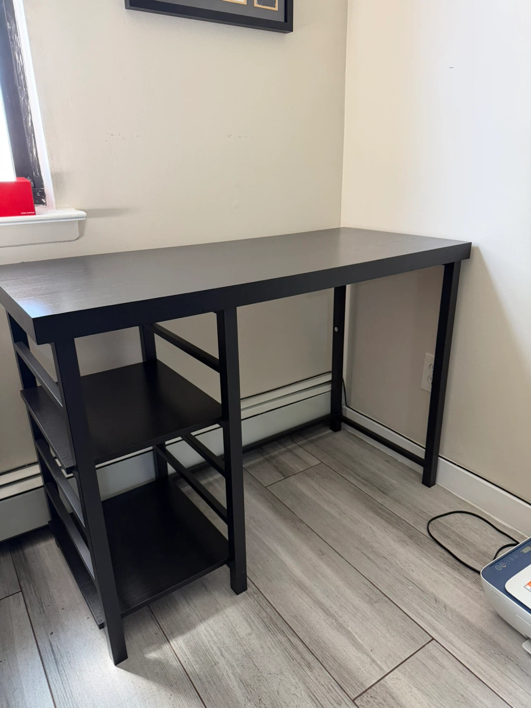 Black 3-Shelf Computer Desk