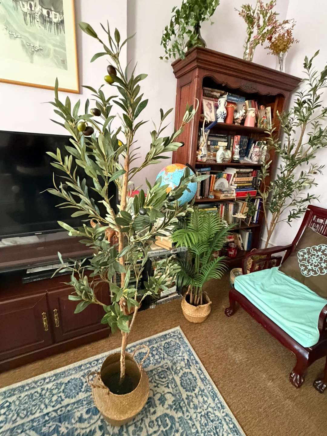 5ft Artificial Olive Tree in Basket Pot