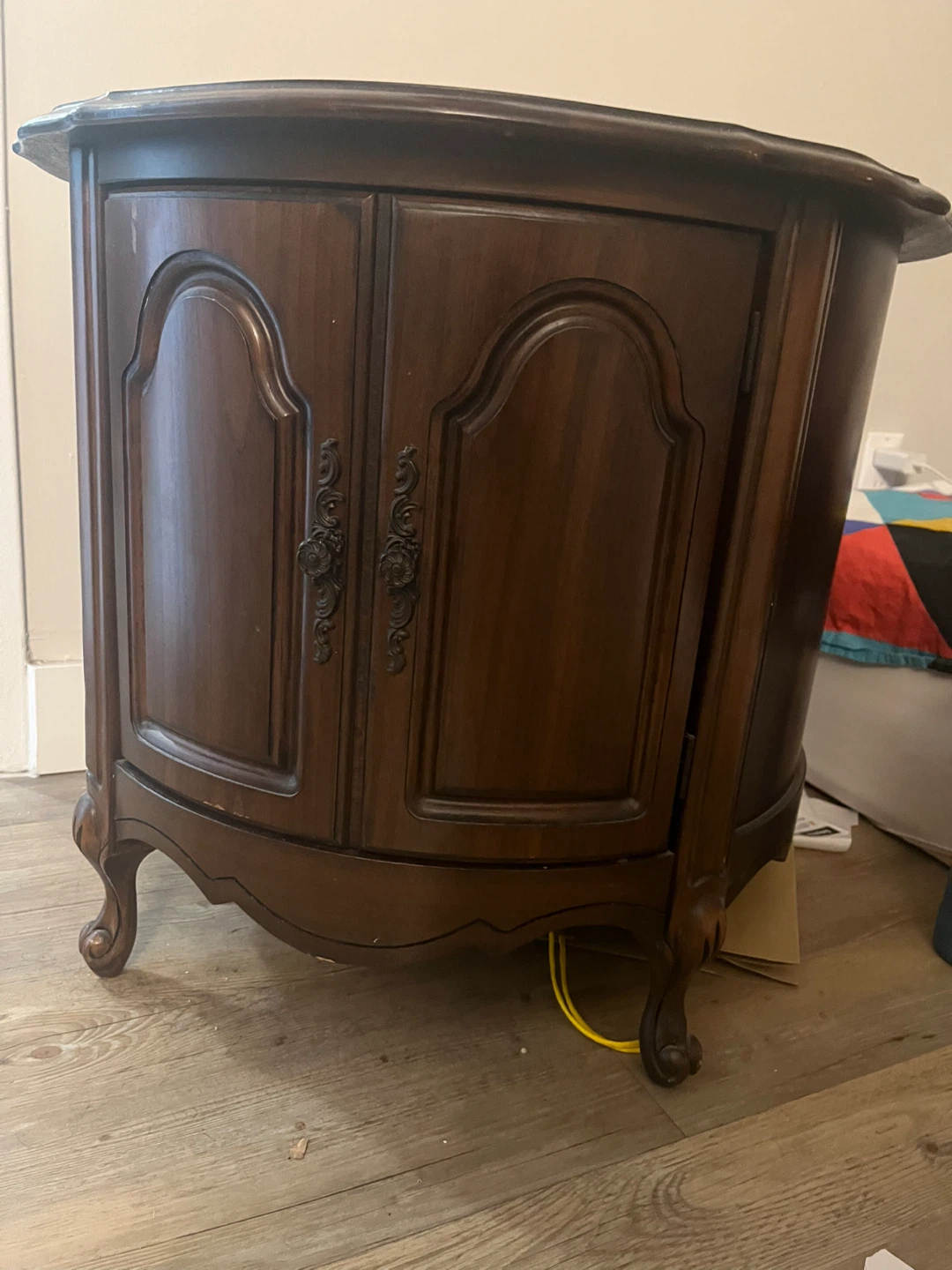 Vintage Wooden Side Table Cabinet - photo 2