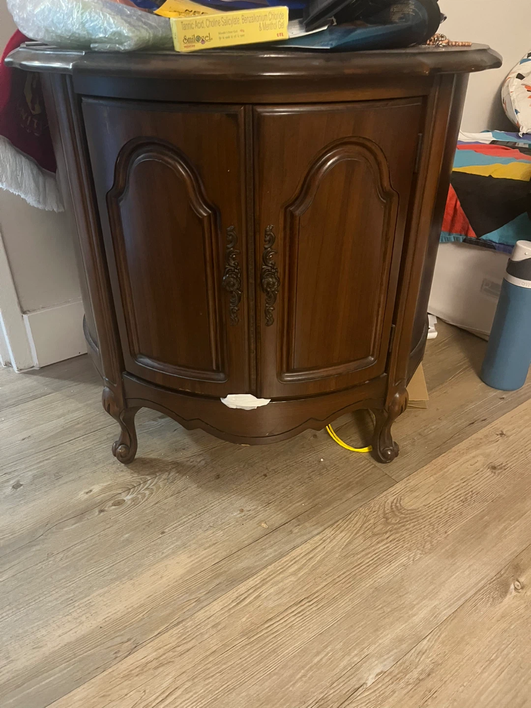 Vintage Wooden Side Table Cabinet