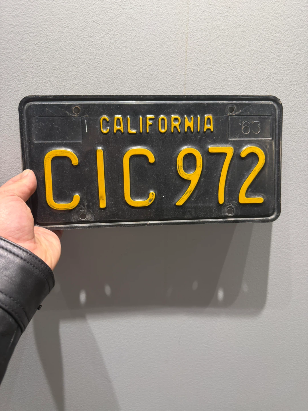 1963 California License Plate CIC 972