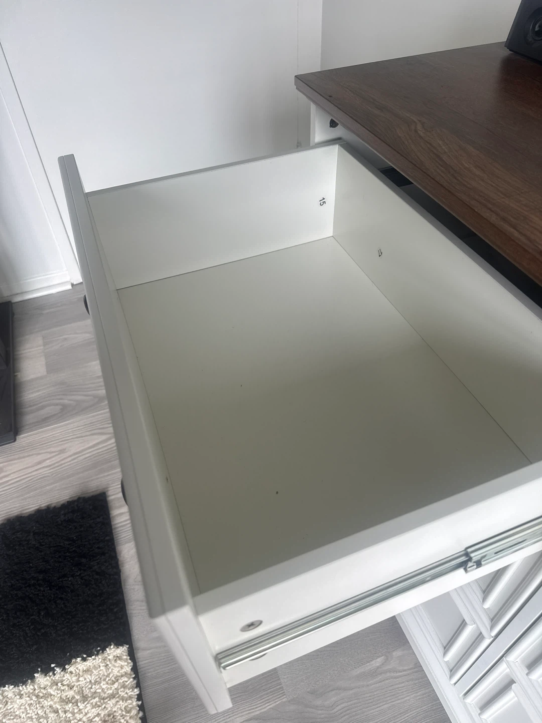 White Dresser with Wood Top - photo 5