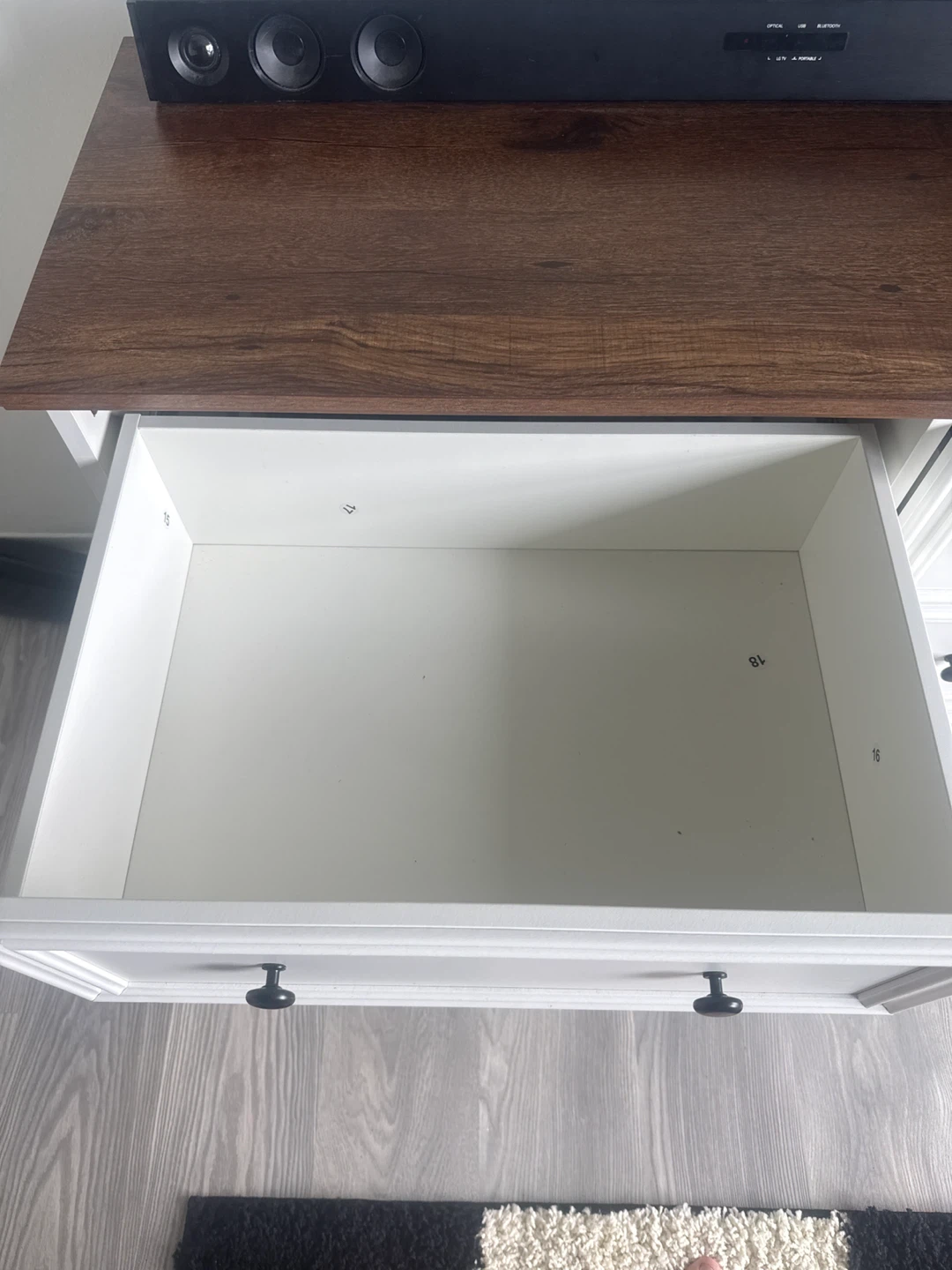 White Dresser with Wood Top - photo 4