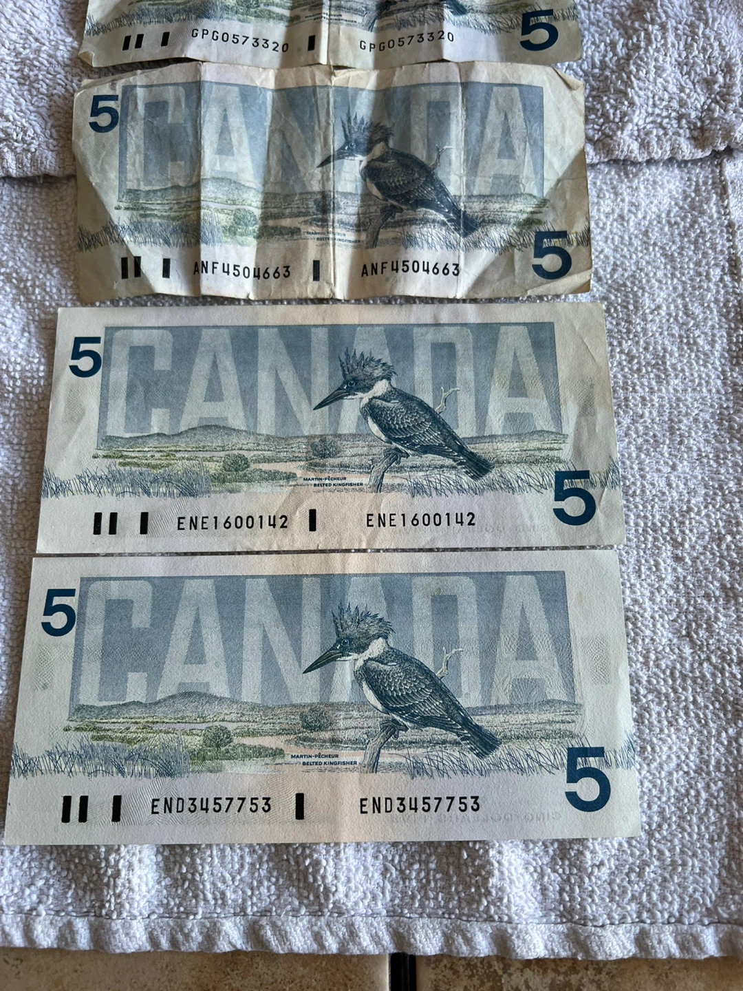 5 Old Canadian $5 Bills - photo 4