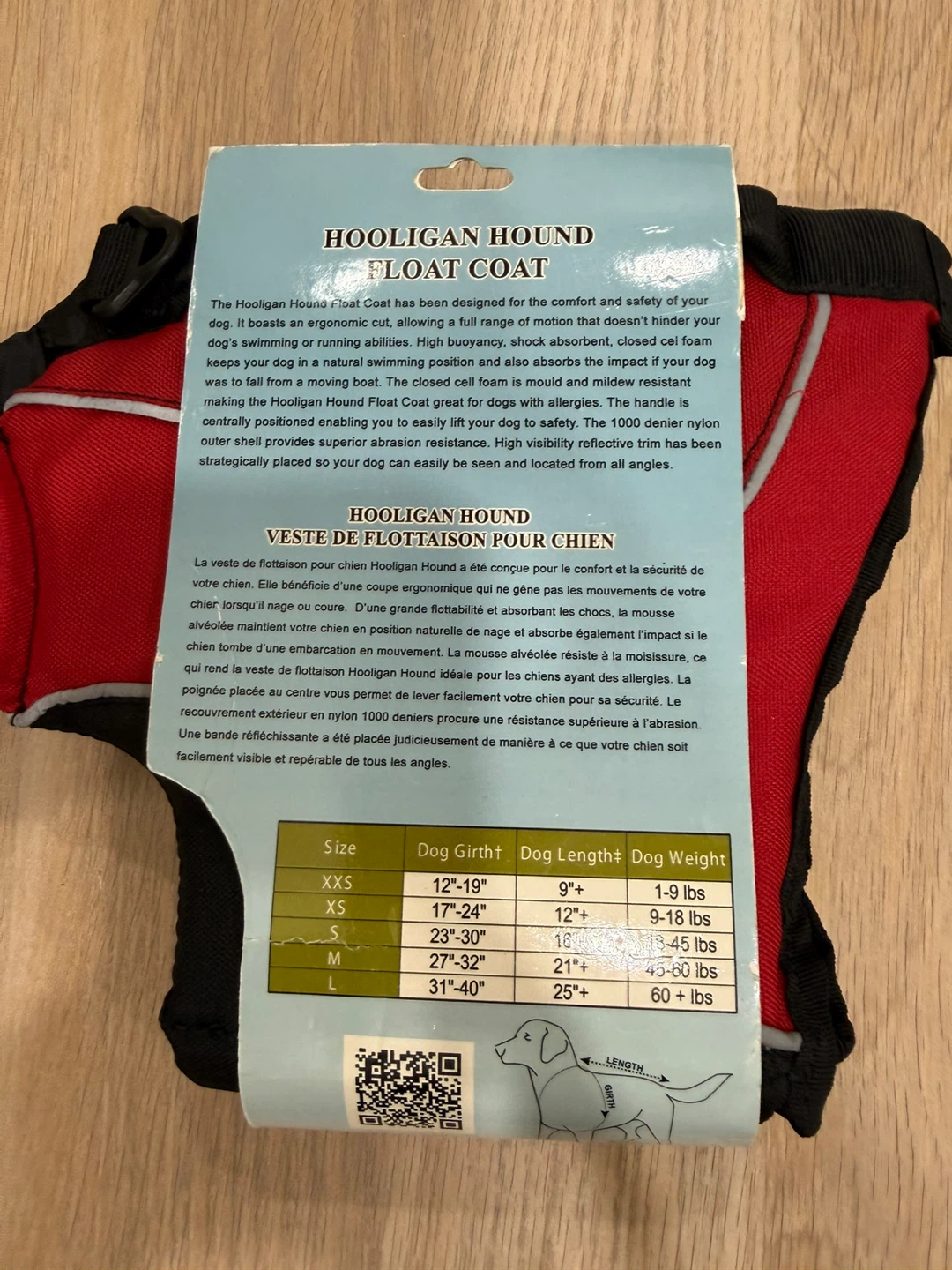 Hooligan Hound Float Coat - Red/Black - Size XS - photo 4