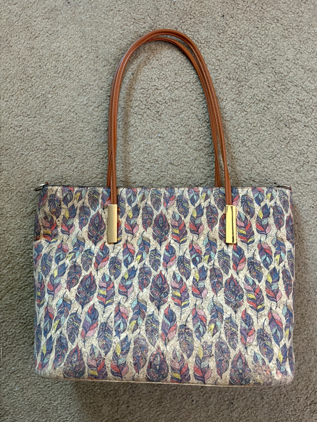 Women’s Cork Purse with Feathers Design $10 firm
