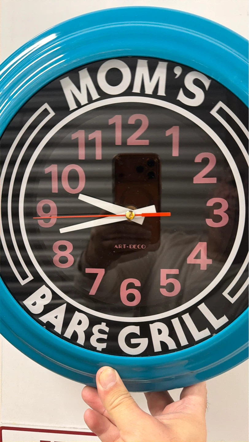 Mom's Bar & Grill Wall Clock - Turquoise Blue - photo 2
