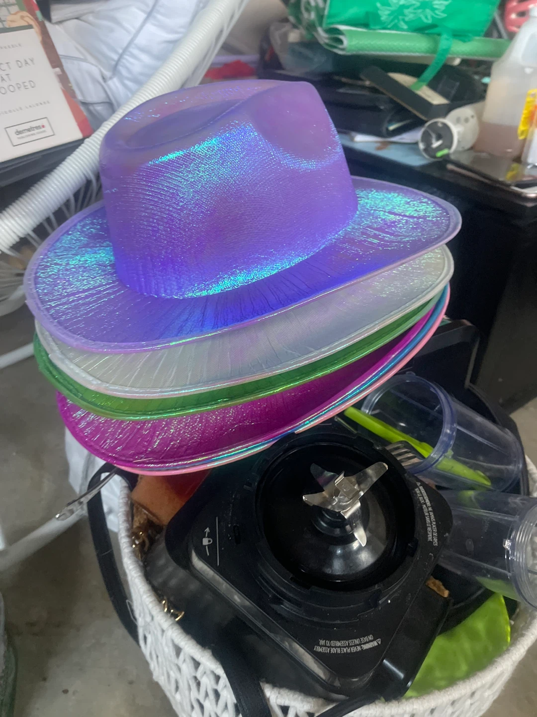 Iridescent Cowboy Hats - Pack of 5