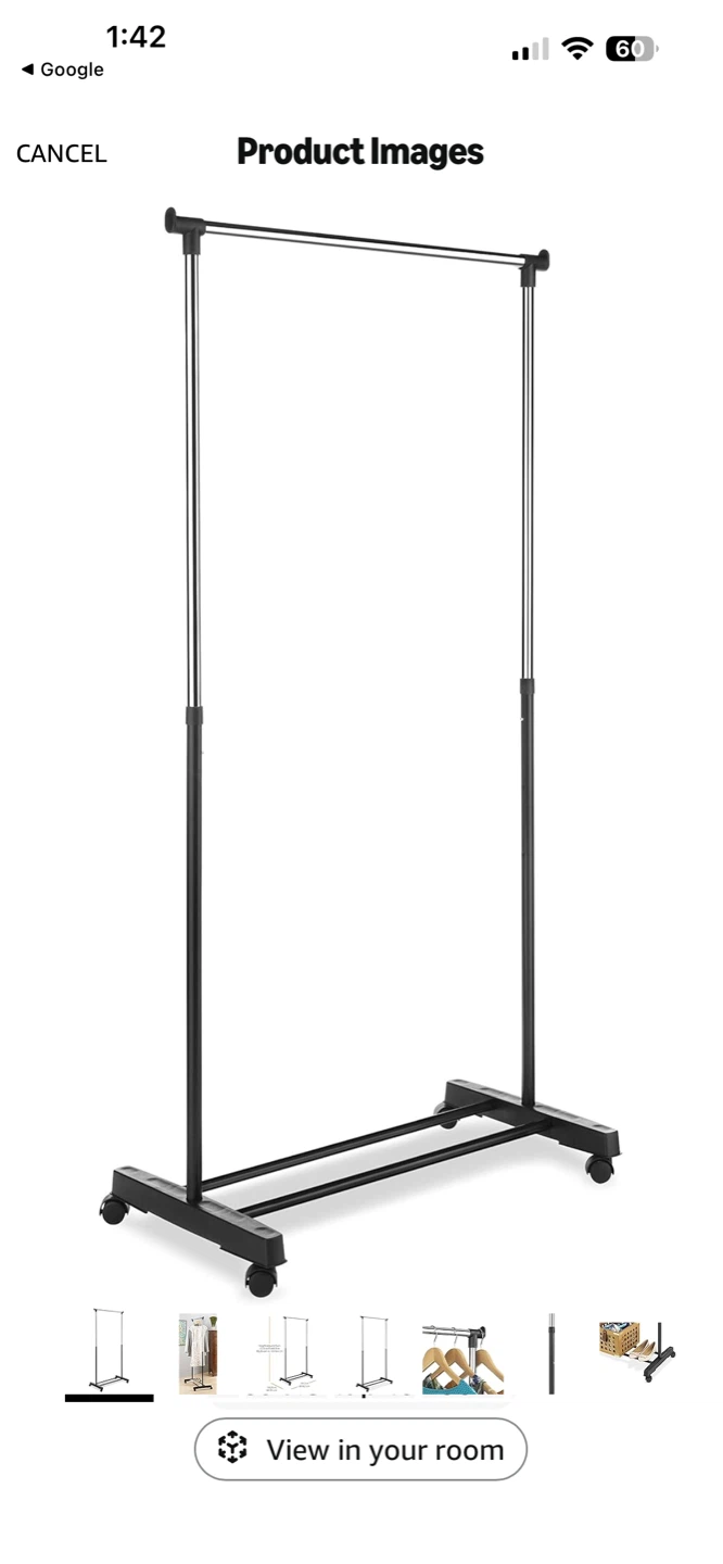 Adjustable Rolling Garment Rack - photo 2