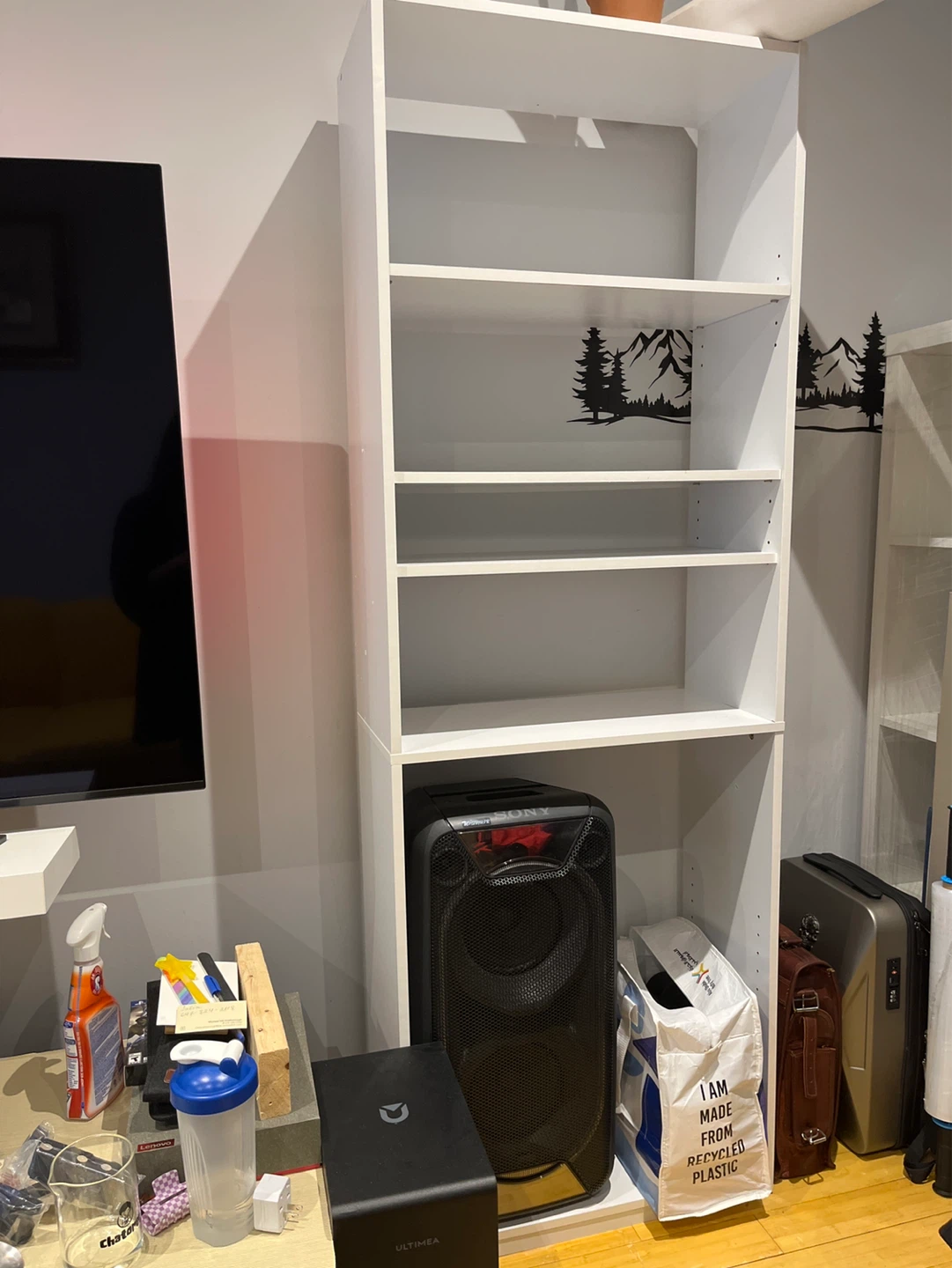 White 5-Shelf Bookshelf