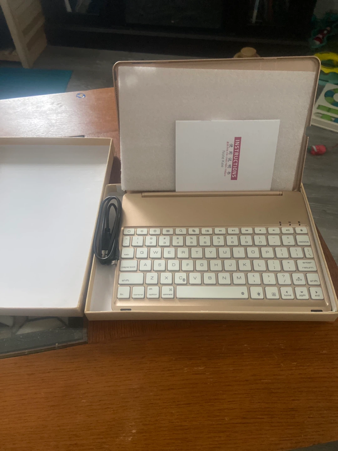 Gold Keyboard Case with USB Cable for Tablet