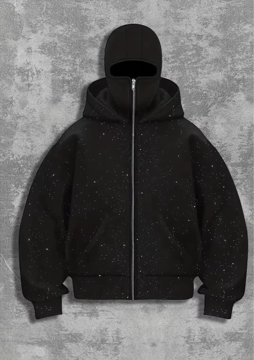 New Black Hoodie with Balaclava