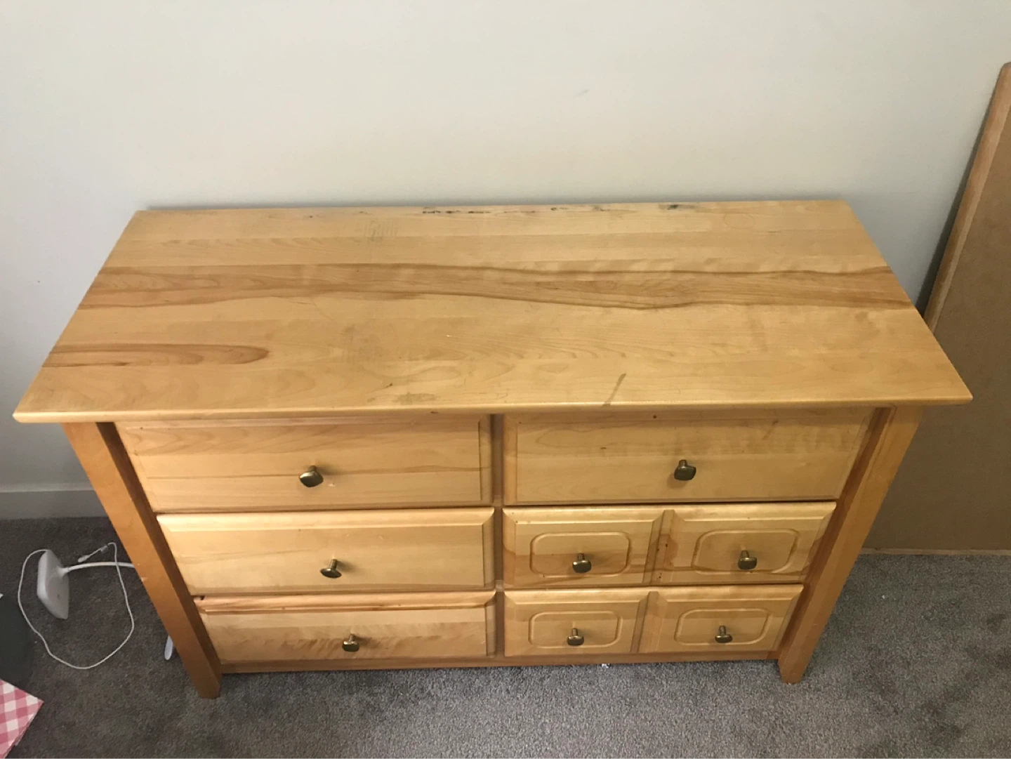 Wooden Dresser and Mirror Set