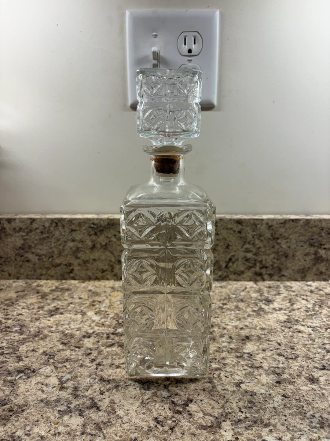 Vintage Glass Decanter with Stopper