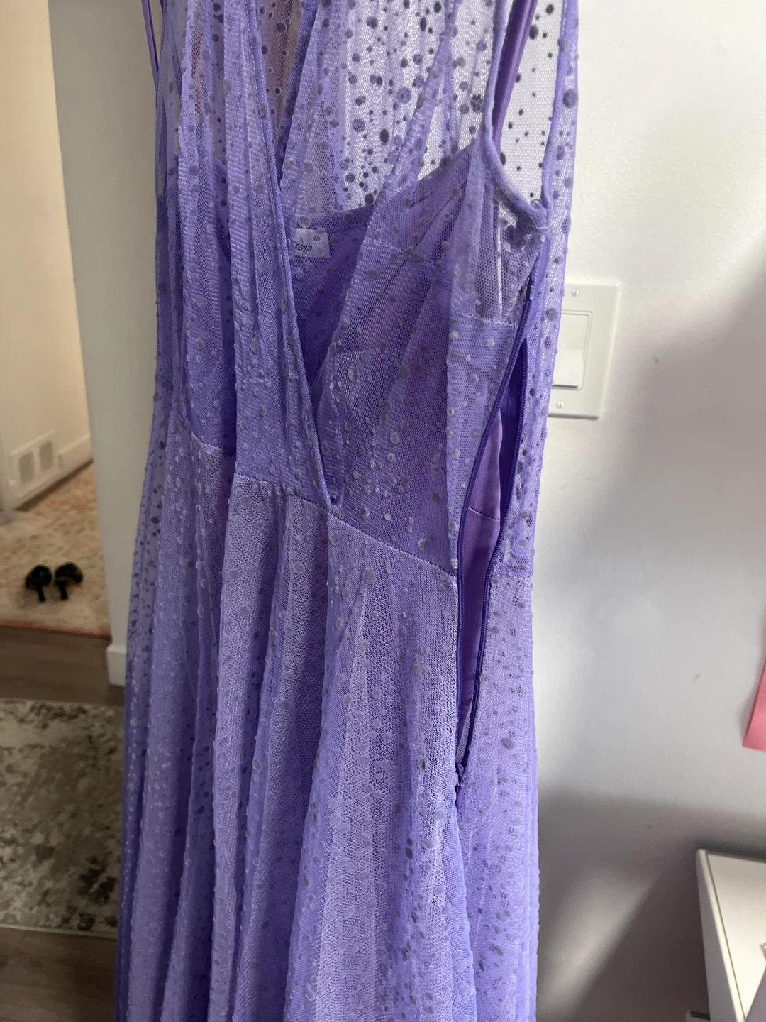 Purple Polka Dot Mesh Dress - photo 3