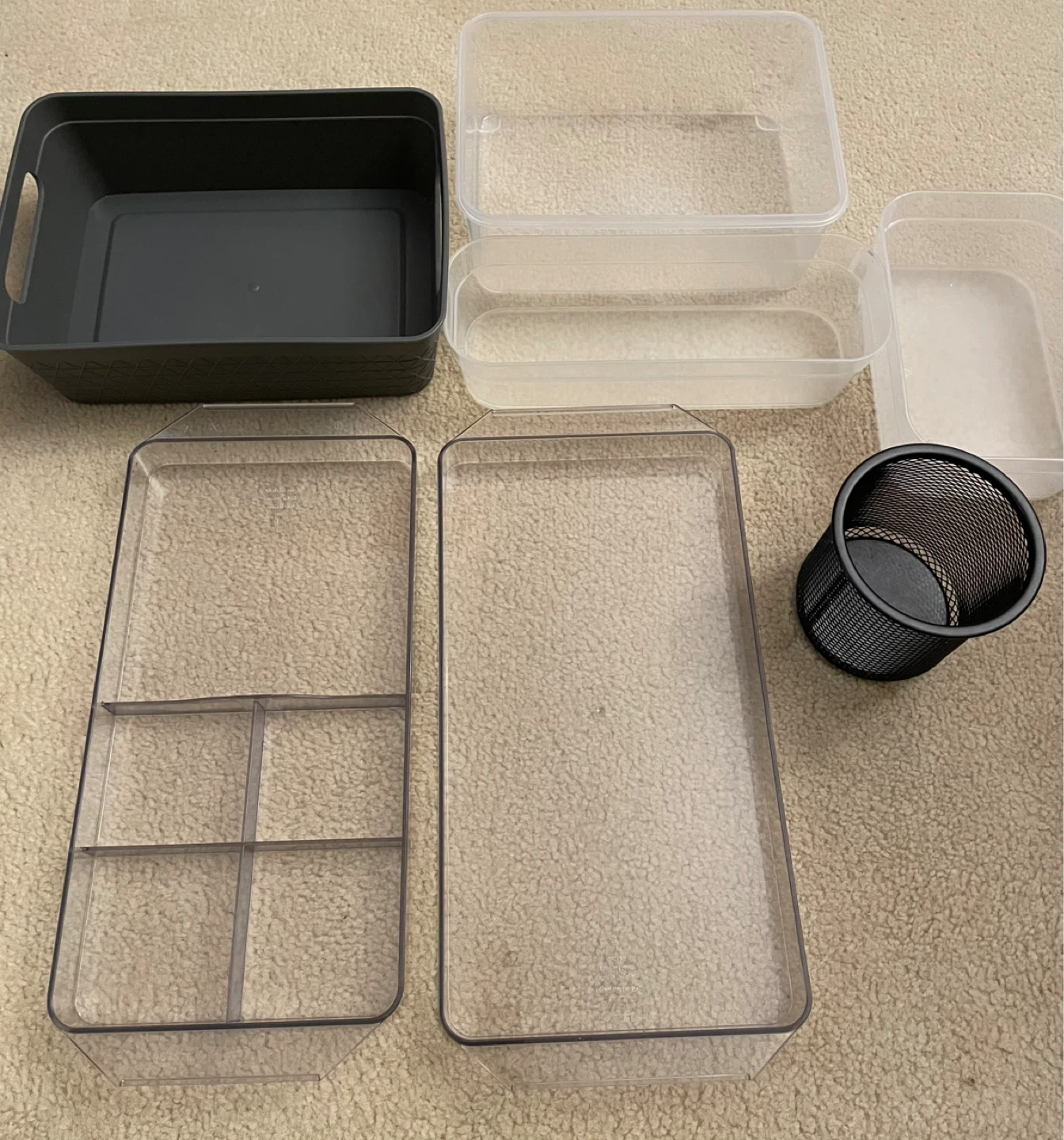 Storage Bins and Desk Organizer Set
