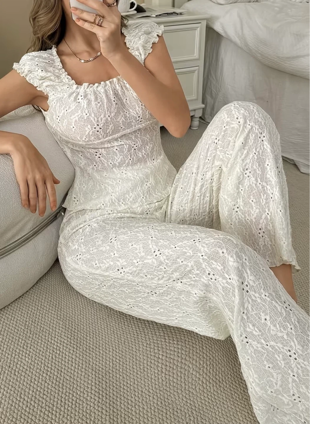 New White Pajama Set - photo 2