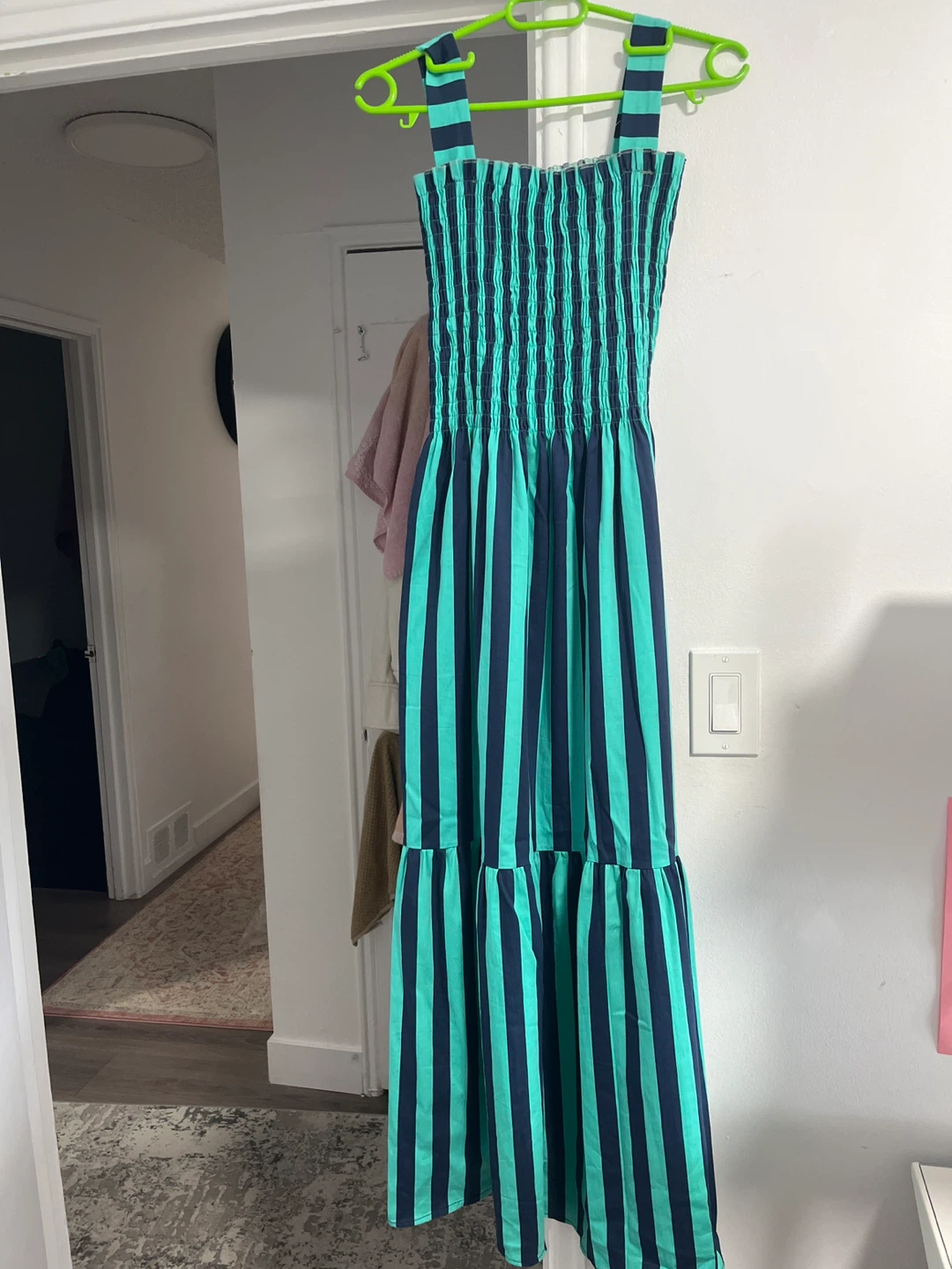 Striped Smocked Maxi Dress