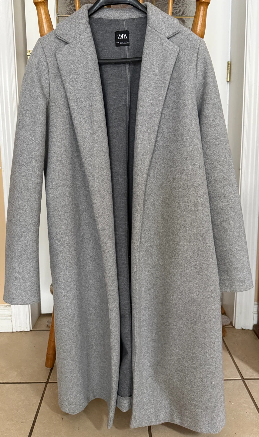 ZARA Grey Lapel Coat - Size M - photo 2