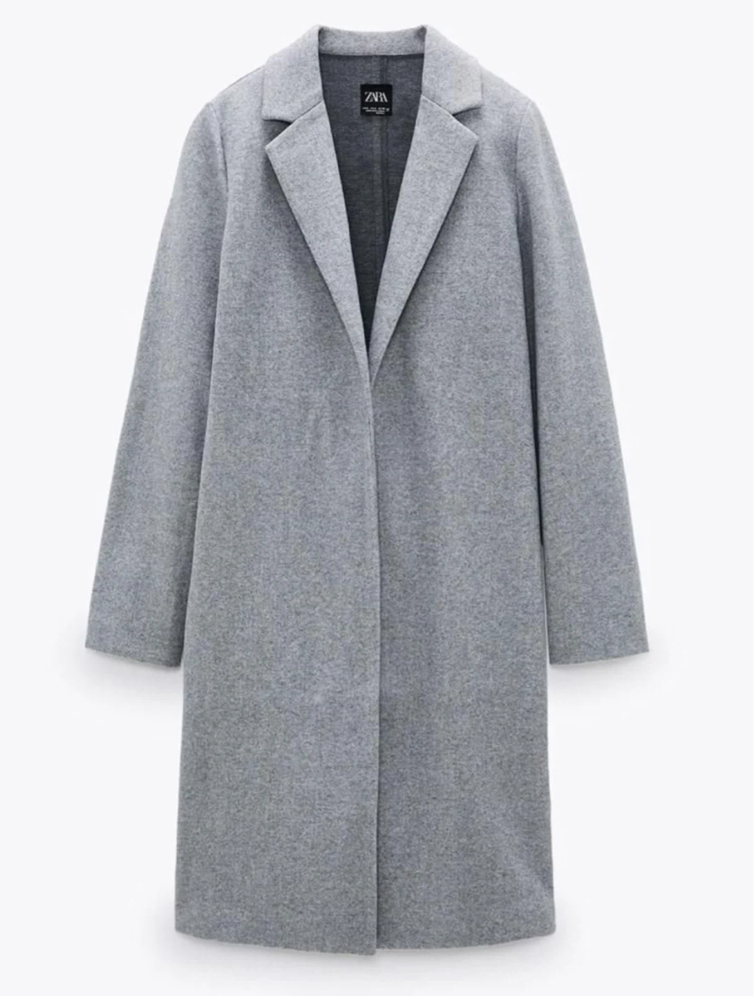 ZARA Grey Lapel Coat - Size M