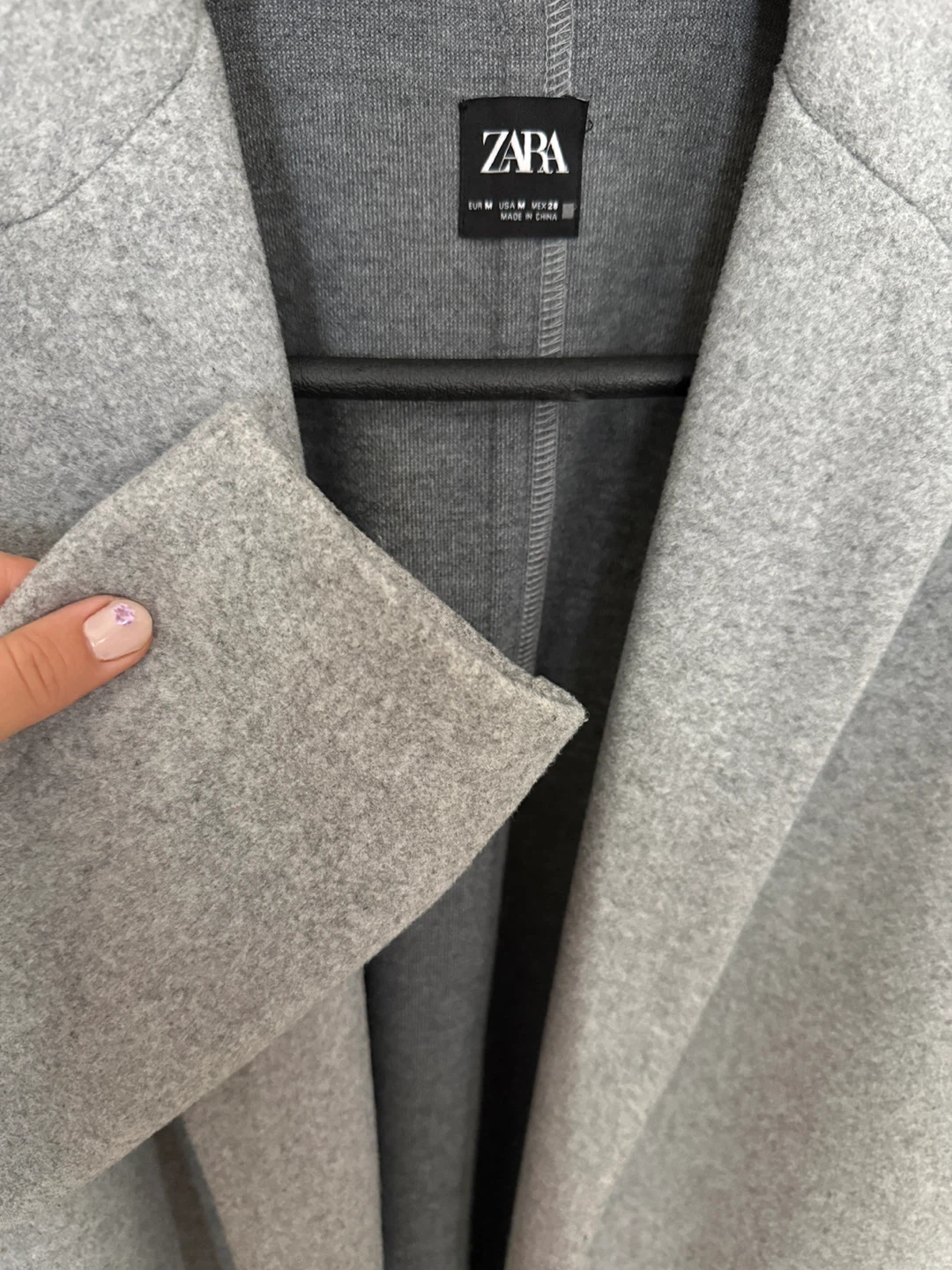 ZARA Grey Lapel Coat - Size M - photo 5