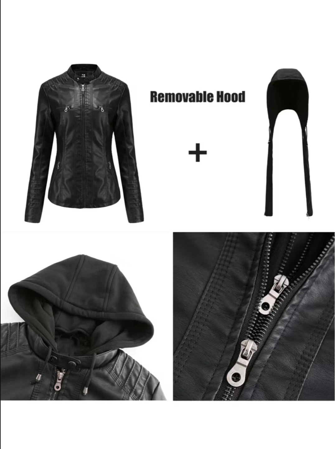 New Black Jacket with Removable Hood - photo 4