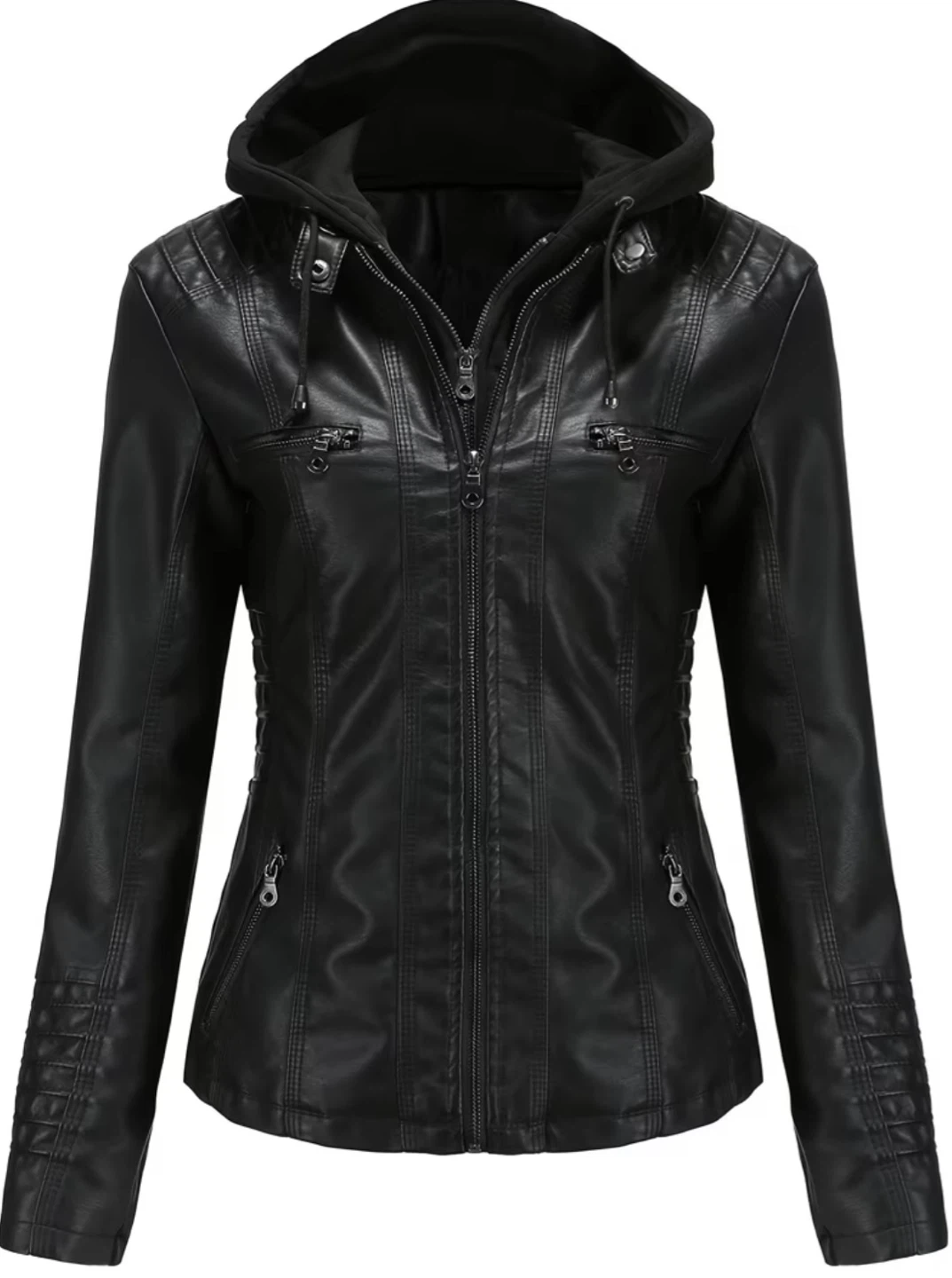 New Black Jacket with Removable Hood