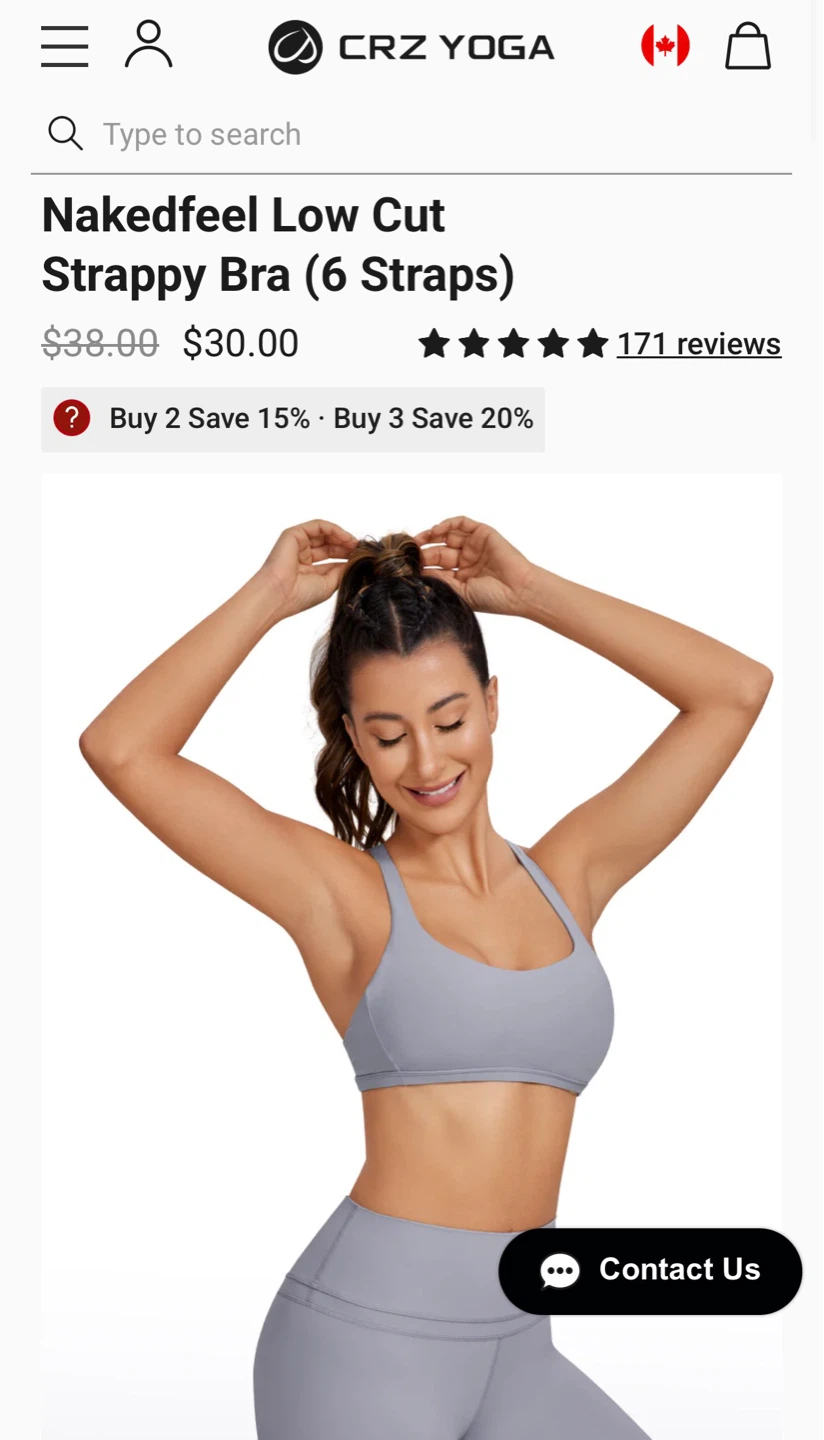 BNWT CRZ Yoga Low cut nakedfeel sports bra - photo 2