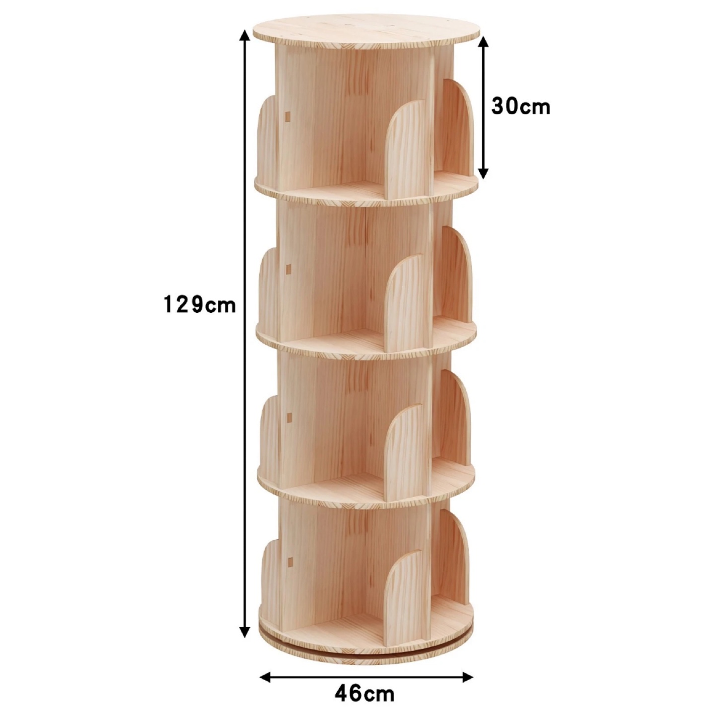 Rotating Wooden Bookshelf 360 Degree Spinning Bookcase - photo 5