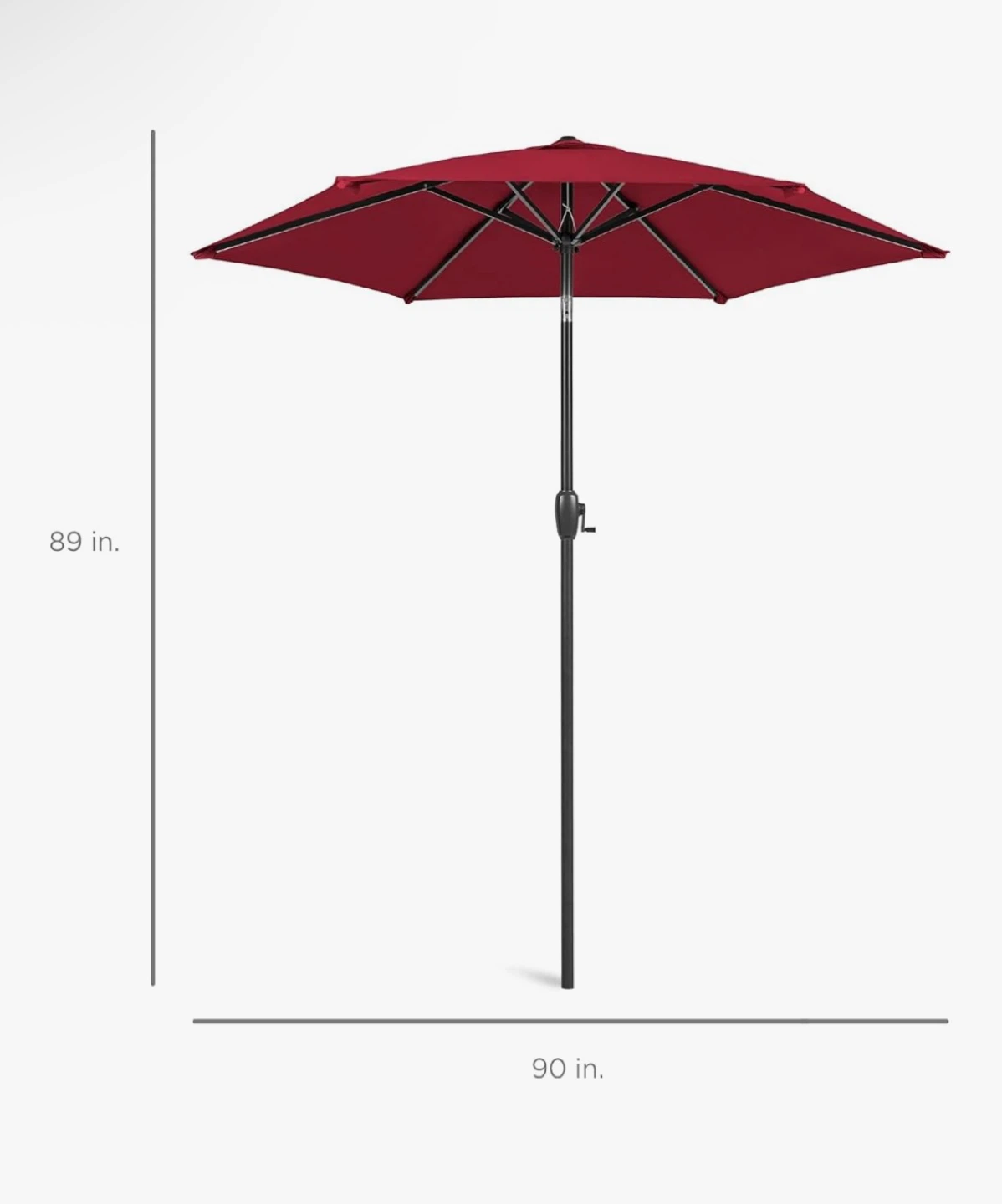 Burgundy Patio Umbrella 90" x 89" - photo 2
