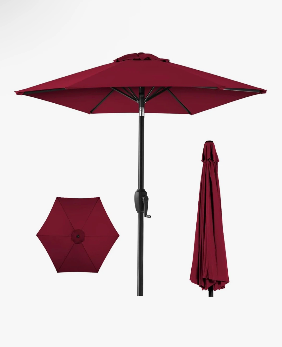 Burgundy Patio Umbrella 90" x 89"
