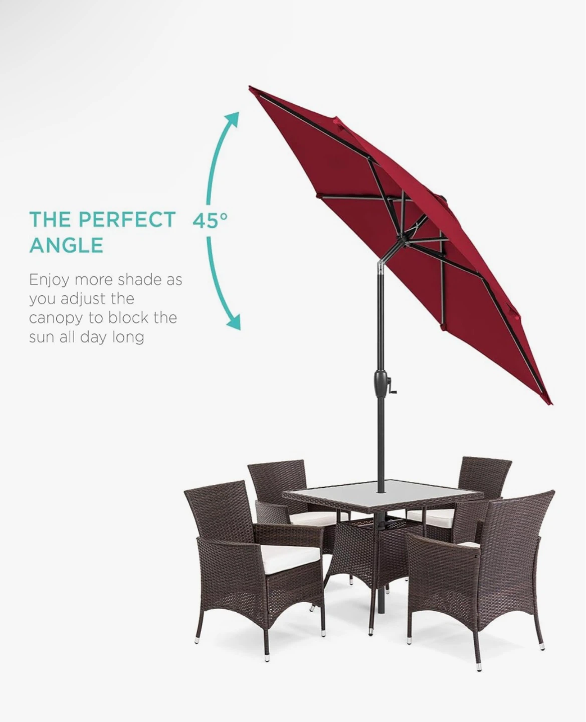 Burgundy Patio Umbrella 90" x 89" - photo 5