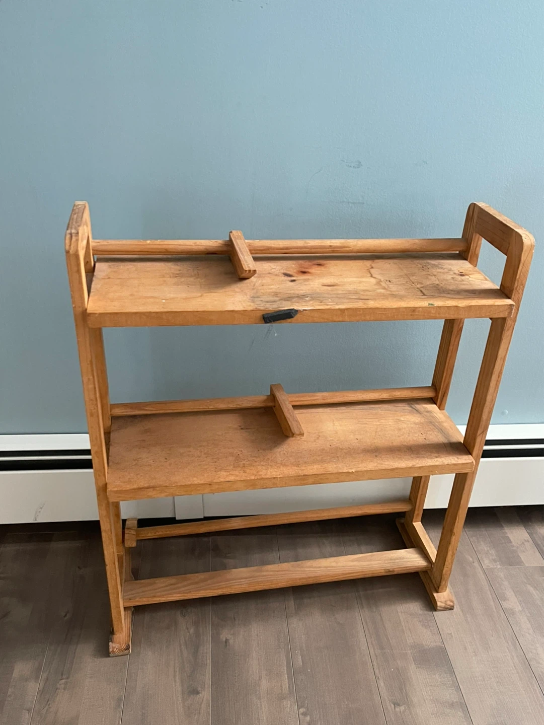 Wooden 2-Tier Shelf Unit