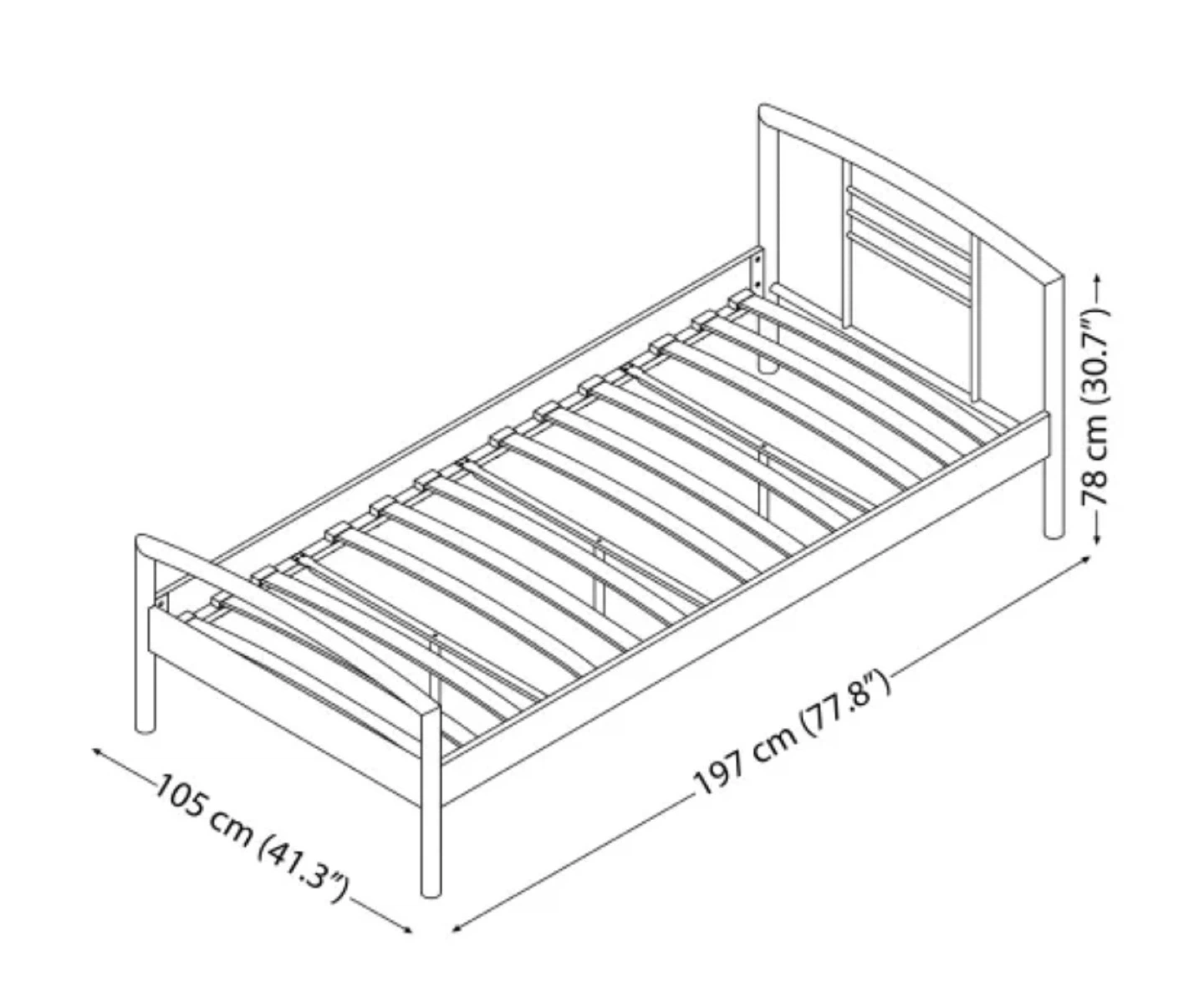 White Twin Bed Frame with Slats - photo 4