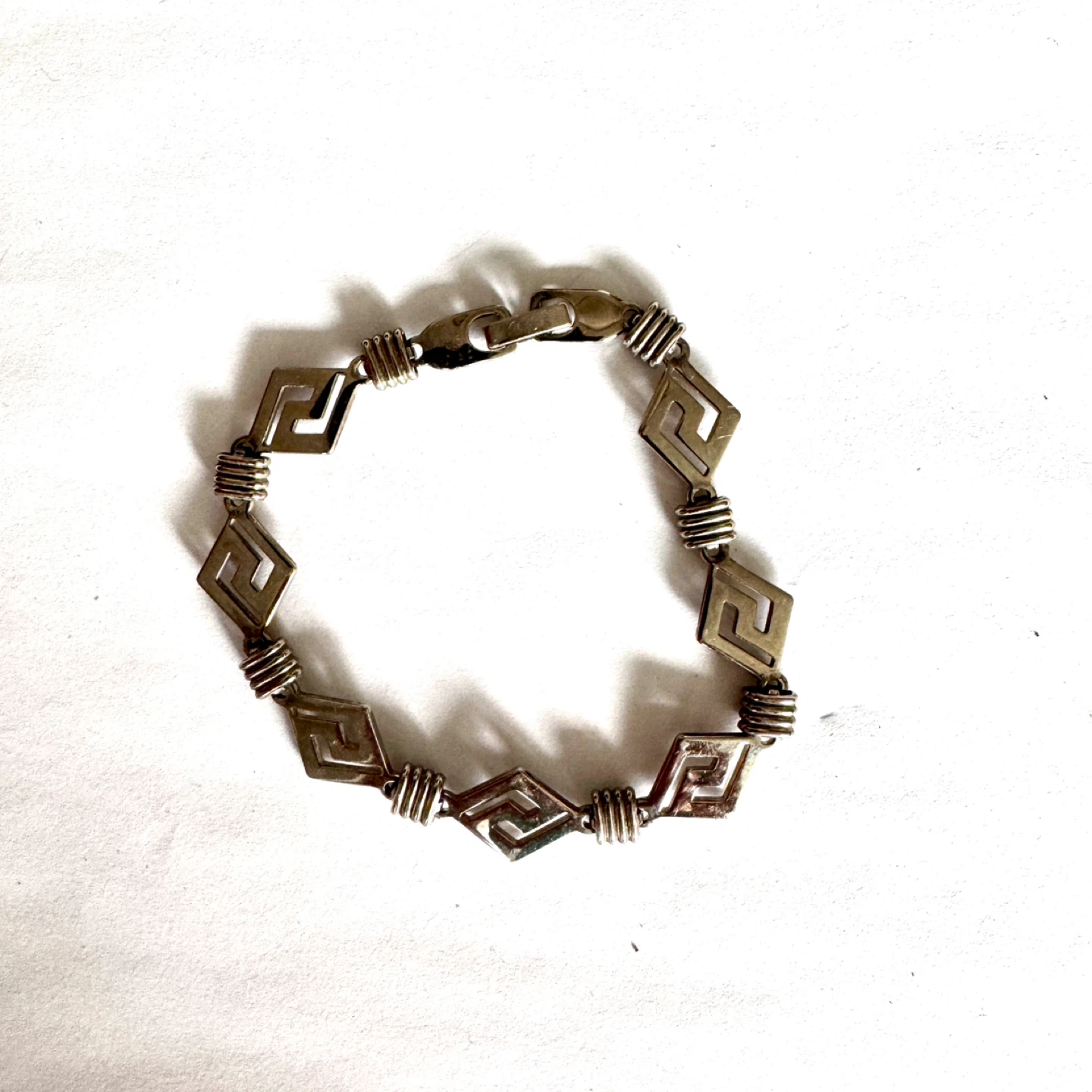 Sterling Silver Greek Key Link Bracelet - photo 3