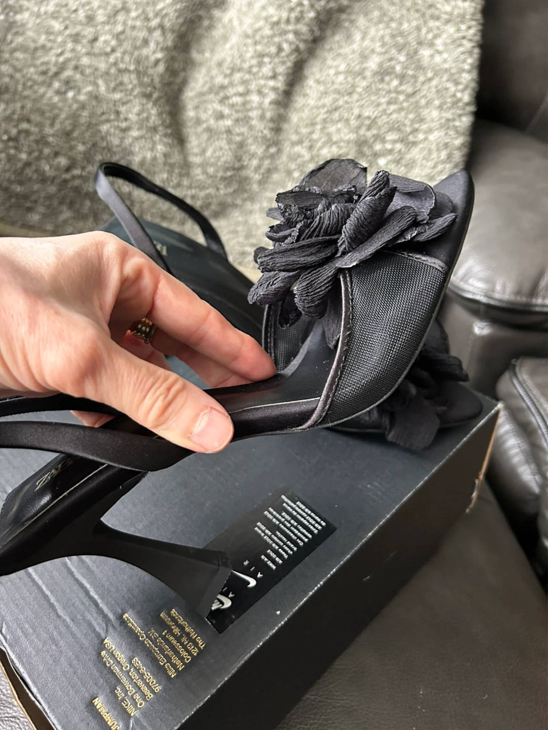 ZARA Black Flower Heels - photo 3