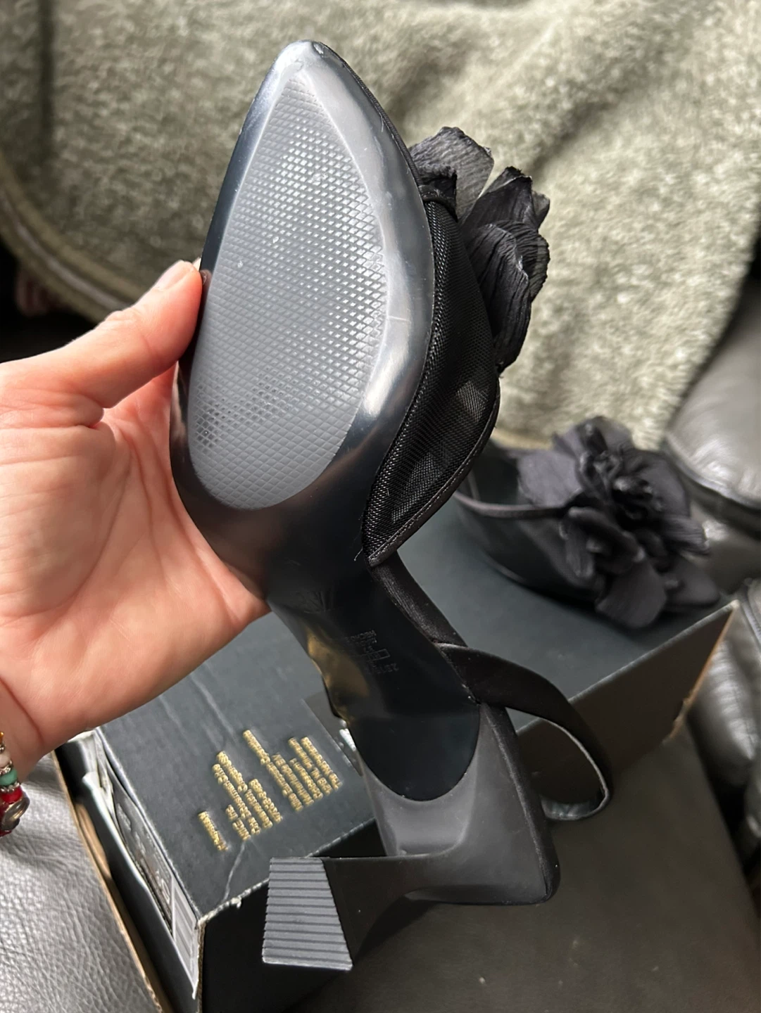 ZARA Black Flower Heels - photo 2