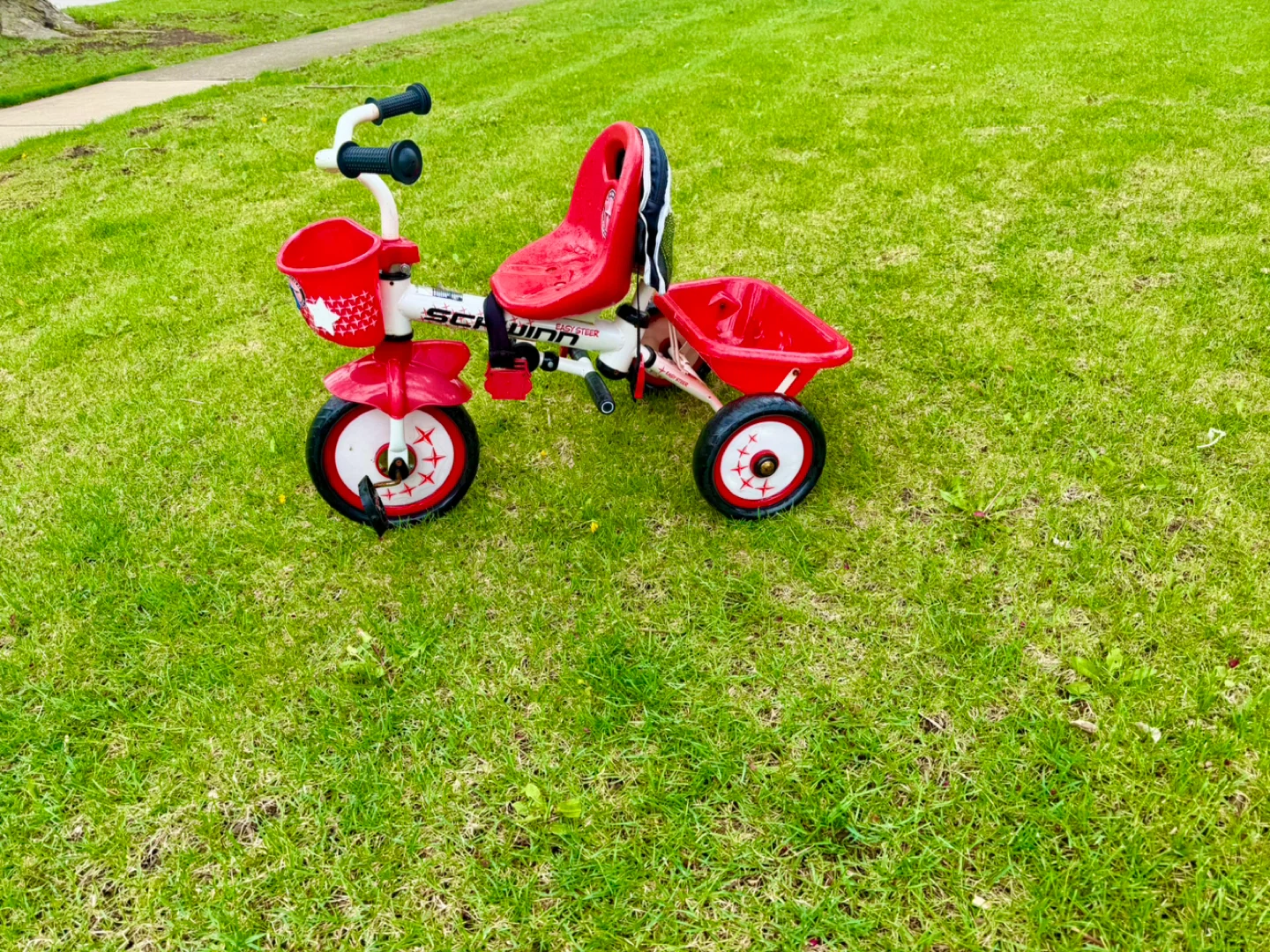 Red Schwinn Easy Steer Tricycle with Basket